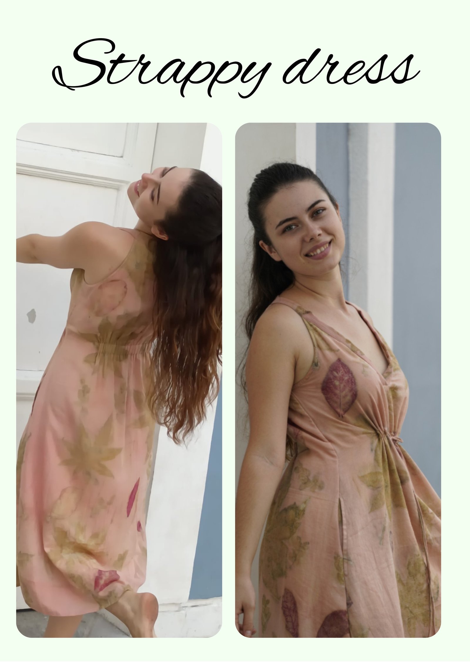Folhas Strappy Dress